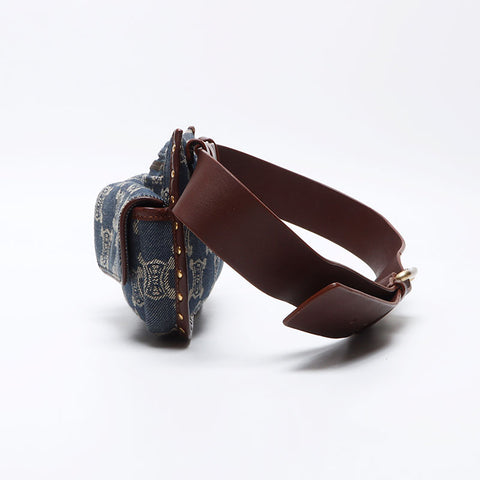 Céline Macadam Triomphe Belt Sac Denim Bag Navy WS12529