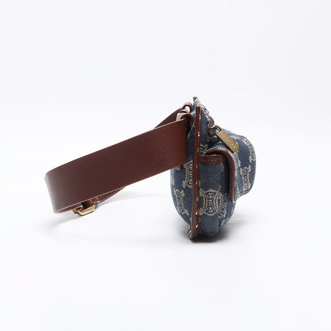 Céline Macadam Triomphe Belt Sac Denim Bag Navy WS12529