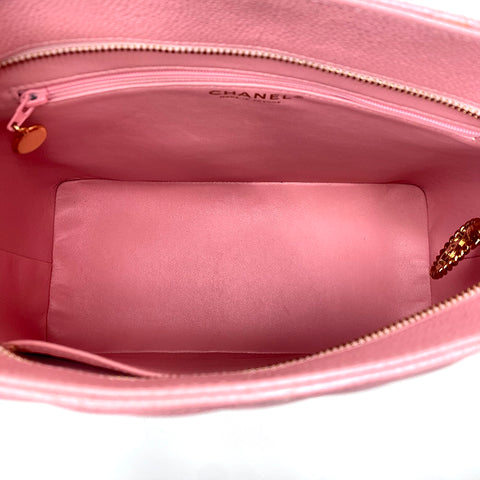 CHANEL 复刻托特包鱼子酱 1997 手提包 皮革 粉色 WS1252
