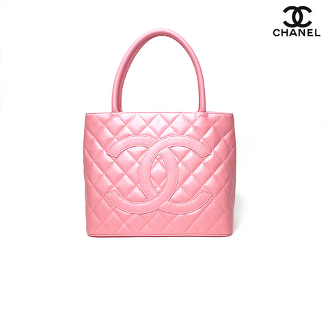 Chanel Chanel nachgedruckt Tote Kaviar 1997 Handtasche Leder Pink WS1252