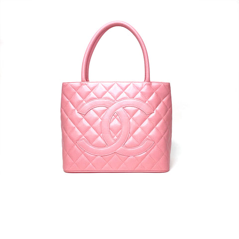 Chanel Chanel nachgedruckt Tote Kaviar 1997 Handtasche Leder Pink WS1252