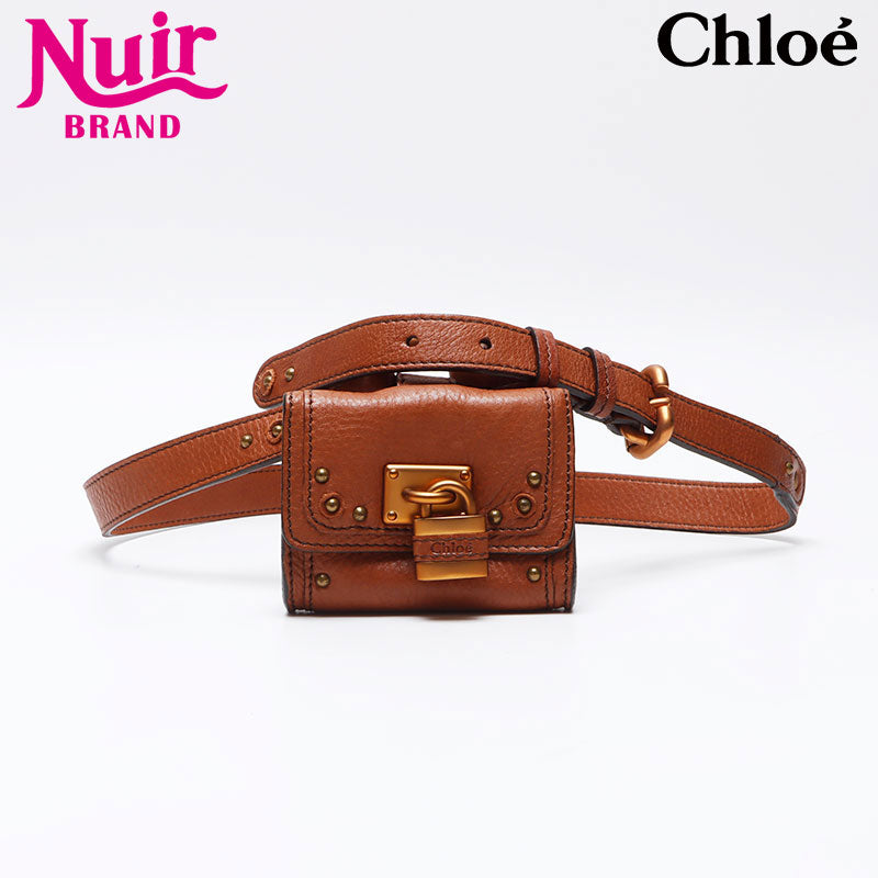 クロエ Chloe コインケース パディントン ベルトポーチ 南京錠 レザー