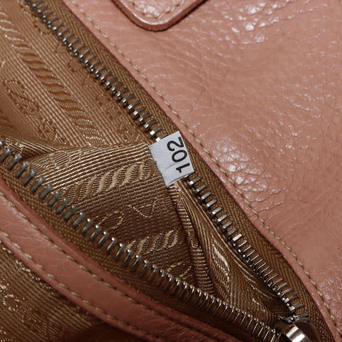 PRADA 2way Leather SilverMetal Shoulder Bag pink WS12533