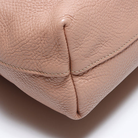 PRADA 2way Leather SilverMetal Shoulder Bag pink WS12533