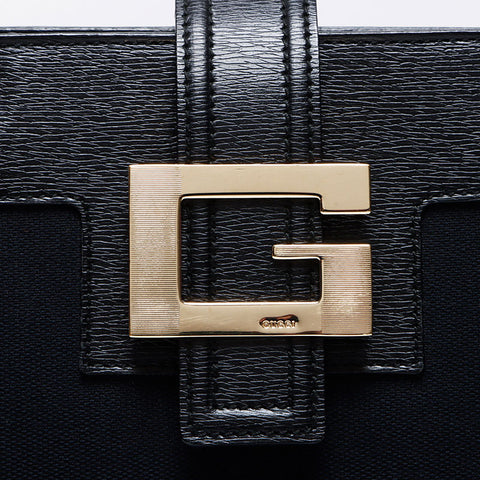 Gucci帆布G徽标手提袋黑色WS12537