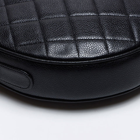 Chanel Chanel n ° 2 1993-1999 Caviar Skin Round Sac à bandoulière noir WS12540