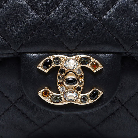 Chanel Chanel Matelasse n ° 14 Chaîne 2010-2011 Bijou Coco Mark Sac Sac noir WS12545