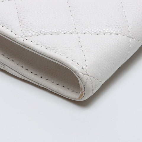 Chanel Caviar Skin Black Pouch Coco Mark Sac à bandoulière blanc WS12547