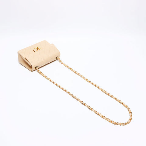 香奈儿（Chanel Minimimatelasse）连锁lambskin No. 5 2000肩袋米色WS12548