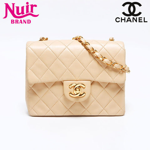 香奈儿（Chanel Minimimatelasse）连锁lambskin No. 5 2000肩袋米色WS12548