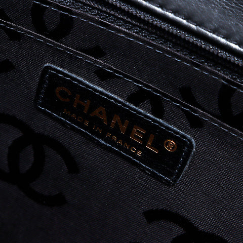 CHANEL 小羊皮 Wild Stitch 顶部提手凯莉包款式 No. 9 2004-2005 手提包黑色 WS12562