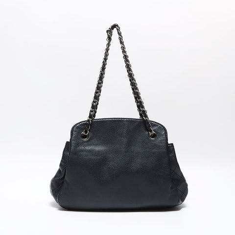 Chanel Caviar Skin Coco Mark Chain Caviar Skin 2009 Shoulder Bag Black WS12565