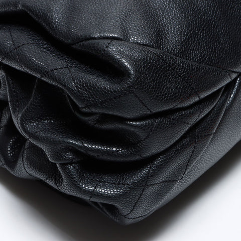 Chanel Caviar Skin Coco Mark Chain Caviar Skin 2009 Shoulder Bag Black WS12565