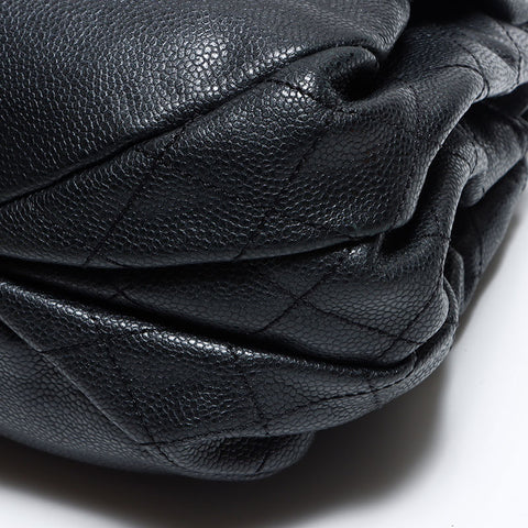 Chanel Caviar Skin Coco Mark Chain Caviar Skin 2009 Shoulder Bag Black WS12565
