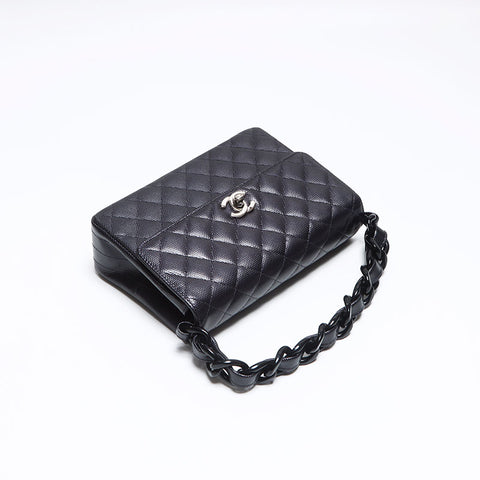 Chanel Matelasse Silver Hardware Umhängetasche Marine WS12567