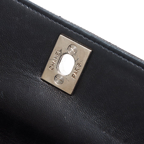 Chanel Matelasse Silver Hardware Umhängetasche Marine WS12567