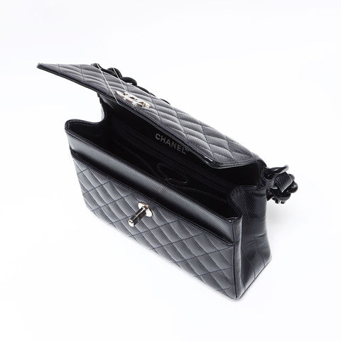 Chanel Matelasse Silver Hardware Umhängetasche Marine WS12567
