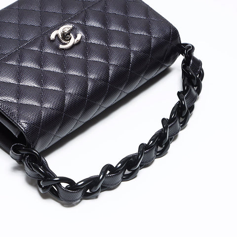 Chanel Matelasse Silver Hardware Umhängetasche Marine WS12567