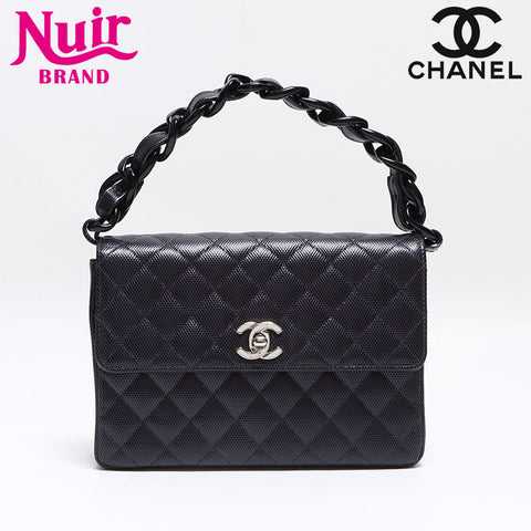 シャネル CHANEL マトラッセ  シルバー金具 ショルダーバッグ ネイビー WS12567