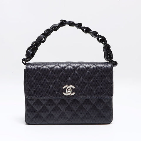 Chanel Matelasse Silver Hardware Umhängetasche Marine WS12567