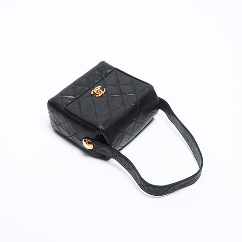 香奈儿Chanel Matelasse Coco Mark No. 2 Mini肩带黑色WS12574