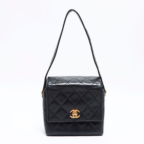 香奈儿Chanel Matelasse Coco Mark No. 2 Mini肩带黑色WS12574