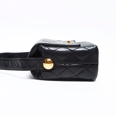 香奈儿Chanel Matelasse Coco Mark No. 2 Mini肩带黑色WS12574