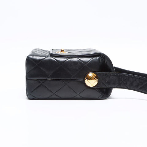 香奈儿Chanel Matelasse Coco Mark No. 2 Mini肩带黑色WS12574