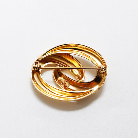 Christian Dior round Brooch gold WS12582
