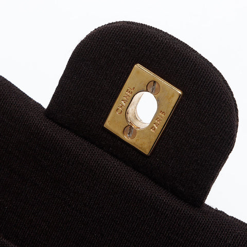 Chanel CHANEL Matelasse 25cm Cotton Double Flap Chain No. 1 1985-1993 Shoulder Bag Brown WS12584