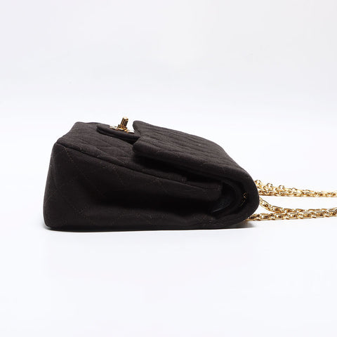 Chanel CHANEL Matelasse 25cm Cotton Double Flap Chain No. 1 1985-1993 Shoulder Bag Brown WS12584