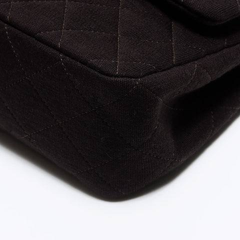 Chanel CHANEL Matelasse 25cm Cotton Double Flap Chain No. 1 1985-1993 Shoulder Bag Brown WS12584