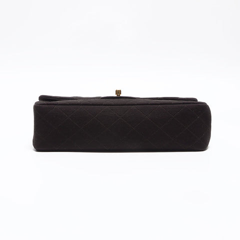 Chanel CHANEL Matelasse 25cm Cotton Double Flap Chain No. 1 1985-1993 Shoulder Bag Brown WS12584
