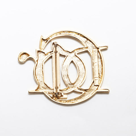 Christian Dior logo Brooch gold WS12592