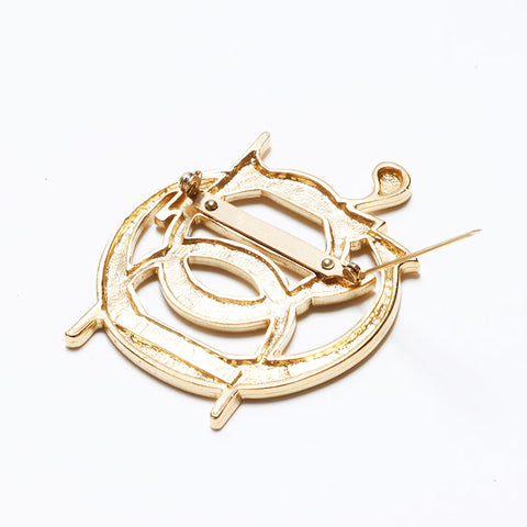 Christian Dior logo Brooch gold WS12592