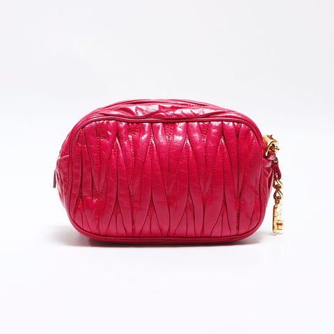 miu miu miu vittero shine皮革马特斯肩袋粉红色WS12602