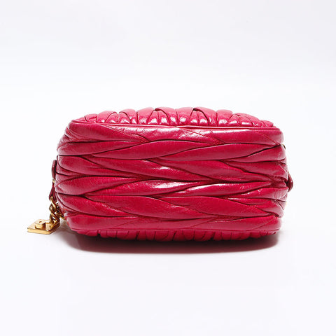 miu miu miu vittero shine皮革马特斯肩袋粉红色WS12602