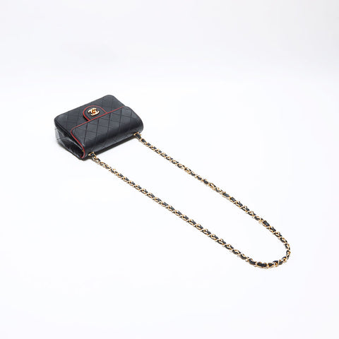 Chanel CHANEL No. 1 Lambskin Chain Minimatelasse Shoulder Bag Black WS12609