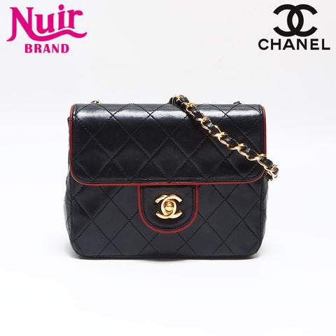 Chanel CHANEL No. 1 Lambskin Chain Minimatelasse Shoulder Bag Black WS12609