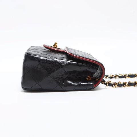 Chanel CHANEL No. 1 Lambskin Chain Minimatelasse Shoulder Bag Black WS12609