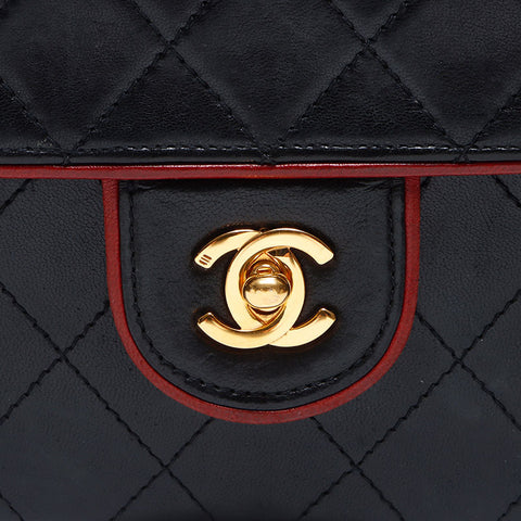 シャネル CHANEL 1番台 ラムスキン チェーン ミニマトラッセ ショルダーバッグ ブラック WS12609