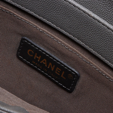 CHANEL Caviar Skin x Suede Chain COCO Mark 26 Series 2017-2018 Shoulder Bag gray WS12612