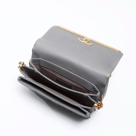 Chanel Caviar Skin x Suede chaîne Coco Mark No. 26 2017-2018 Sac d'épaule Gray WS12612