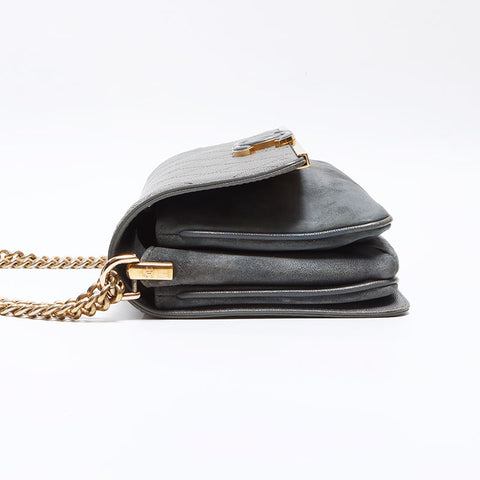 Chanel Caviar Skin x Suede chaîne Coco Mark No. 26 2017-2018 Sac d'épaule Gray WS12612