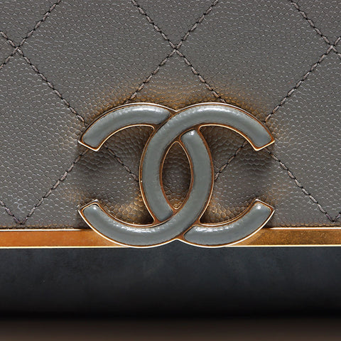 Chanel Caviar Skin x Suede chaîne Coco Mark No. 26 2017-2018 Sac d'épaule Gray WS12612
