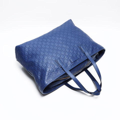 Gucci GG Shima Leather Tote Bag Blue WS12613