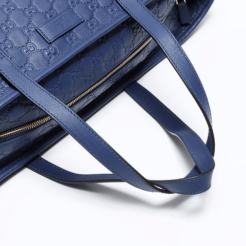 Gucci GG Shima Leather Tote Bag Blue WS12613