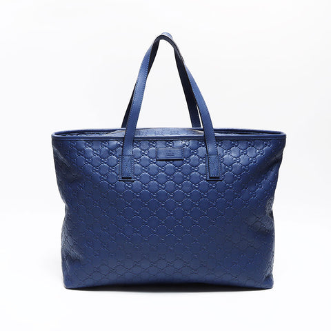 Gucci GG Shima Leather Tote Bag Blue WS12613