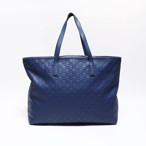 Gucci GG Shima Leather Tote Bag Blue WS12613