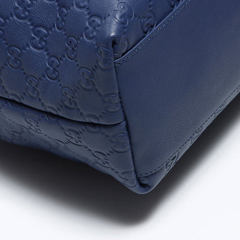 Gucci GG Shima Leather Tote Bag Blue WS12613